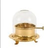 Golden Brass Akhand Jyoti Diya with Glass Dome, 4 Inch, 75 ml Oil Capacity