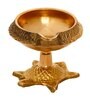 Golden Brass Diya With Tortoise Base Set Of 2By