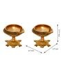 Golden Brass Diya With Tortoise Base Set Of 2By