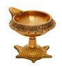 Golden Brass Diya With Tortoise Base Set Of 2By