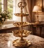 Golden Brass Peacock Three-Tier Diya