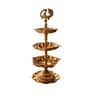 Golden Brass Peacock Three-Tier Diya