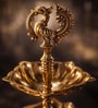 Golden Brass Peacock Three-Tier Diya