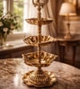 Golden Brass Peacock Three-Tier Diya