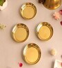 Golden Brass Pooja Thali Set of 4