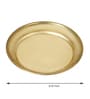 Golden Brass Pooja Thali with 2 Katori/Bowls, 1 Spoon and 1 Glass
