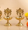 Golden Brass Shankh Chakra Kuber Diya