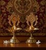 Golden Brass Shankh Chakra Kuber Diya