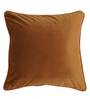 Golden Brown Solid Velvet 12 x 12 Inches Cushion Cover
