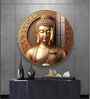 Golden Buddha Aura Acrylic Round Wall Art