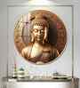 Golden Buddha Aura Acrylic Round Wall Art