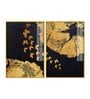 Golden Butterflies Flying Acrylic Framed Art Panel (Set Of 2)