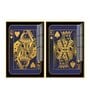 Golden Card Of King And Queen Acrylic Framed Art Panel (Set Of 2)