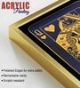 Golden Card Of King And Queen Acrylic Framed Art Panel (Set Of 2)