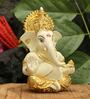 Golden Ceramic 3.5 Inches Terracotta Ganesha Idol