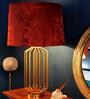 Golden Coop Orange Shade Table Lamp With Velvet Base