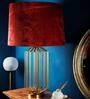 Golden Coop Orange Shade Table Lamp With Velvet Base