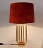 Golden Coop Orange Shade Table Lamp With Velvet Base