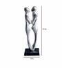 Silver Couple Abstract Figurine Statue In Raw Finish