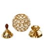 Golden Crystal And Brass Akhand Diya  Set of 2