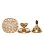 Golden Crystal And Brass Akhand Diya