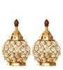 Golden Crystal And Brass Akhand Diya  Set of 2