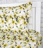 Golden Daffodil Floral 144 Tc Cotton Single Bedsheet With Pillowcover
