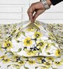 Golden Daffodil Floral 144 Tc Cotton Single Bedsheet With Pillowcover