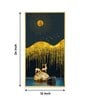 Golden Deer Essence Glass Finish Vertical Wall Art