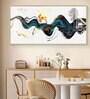 Golden Deer With Multi Color Floating Glass Finish Horizontal Wall Art