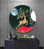 Golden Deer Acrylic Round Wall Art