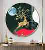 Golden Deer Acrylic Round Wall Art