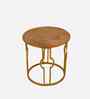 Golden Elegance Metal Side Table in Golden Finish