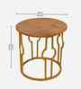 Golden Elegance Metal Side Table in Golden Finish
