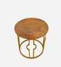 Golden Elegance Metal Side Table in Golden Finish