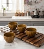 Golden Ember Ceramic Bowl Set of 4(275ml Each)