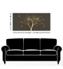 Golden Embossed Tree With Golden Birds Premium Canvas Wall Painting