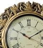 Gold Engineered Wood Novelty Traditional Wall Clock