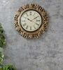 Gold Engineered Wood Novelty Traditional Wall Clock