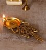 Golden Ethnic Carved 11 Inch Brass Diya For