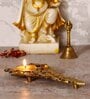 Golden Ethnic Carved 7.5 Inch Brass Diya