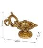 Golden Ethnic Carved Brass Diya With 4 Wicks For Pooja Room And Temple