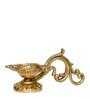 Golden Ethnic Carved Brass Diya With 4 Wicks For Pooja Room And Temple
