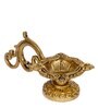 Golden Ethnic Carved Brass Diya With 4 Wicks For Pooja Room And Temple