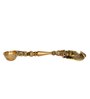 Golden Ethnic Carved Brass Long Stick Diya With 1 Wick For Pooja Room And Temple