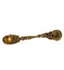Golden Ethnic Carved Brass Long Stick Diya With 1 Wick For Pooja Room And Temple