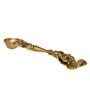 Golden Ethnic Carved Brass Long Stick Diya With 1 Wick For Pooja Room And Temple