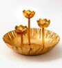 Golden finish Loutus design urli