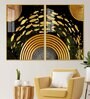Golden Fishes Acrylic Framed Art Panel (Set Of 2)