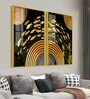 Golden Fishes Acrylic Framed Art Panel (Set Of 2)